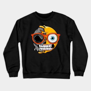 Nerd Smile Zombie Emoji Crewneck Sweatshirt